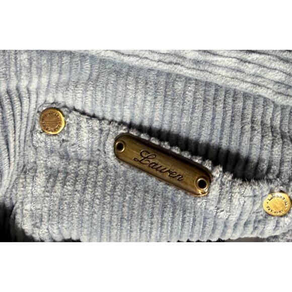 Lauren Jeans Co Ralph Lauren HR Blue Corduroy Pants Women's 12 Preppy Casual - Picture 7 of 9